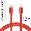 Miniatyrbild 4 av 6: Swissten Textile USB-C To Lightning Data and Charging Cable Fast Charge / 3A / 1.2m