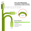 Miniatyrbillede 5 af 6: Swissten Datový Kabel Textile Usb / Lightning 1,2 M Zelený