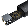 Miniatyrbillede 2 af 8: ADAPTOR RETEA Baseus Lite, USB 2.0 to RJ-45 Gigabit LAN Adapter, LED, negru "WKQX000101" (timbru verde 0.18 lei)  - 6932172606053