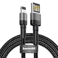 Pikkukuva 1 / 5: Baseus Cafule Double-sided USB Lightning Cable 1.5A 2m (Gray+Black)