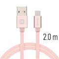 Miniatyrbillede 2 af 5: Swissten Datový Kabel Textile Usb / Usb-C 2,0 M Růžovo/Zlatý