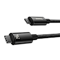 Miniatyrbillede 8 af 9: Baseus Type-C to Type-C Tungsten Gold Series Cable 480Mb/s, 240W, 1m, Black (CAWJ040001)
