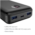 Pikkukuva 1 / 7: CANYON power bank PB-2002 LED 20000 mAh PD 20W QC 3.0 White
