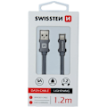 Miniatyrbild 3 av 5: Swissten Datový Kabel Textile Usb / Lightning 1,2 M Šedý