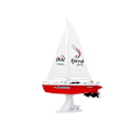 Miniatyrbillede 2 af 7: Remote Controlled Sailboat 50 cm Remote Controlled Rudder 27 Mhz 15 km/h Red