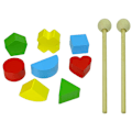 Pikkukuva 5 / 5: Colourful Wooden Pushchair Geometric Figures Dulcimer Beads