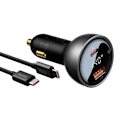 Miniatyrbillede 2 af 9: Car charger Baseus Superme, USB, USB-C, 140W (black)