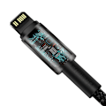 Miniatyrbillede 5 af 8: CABLU alimentare si date Baseus Tungsten Gold,Fast Charging Data Cable pt. smartphone,USB la Lightning 20W, braided,2m rezistent zgarieturi,negru "CAT