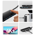 Miniatyrbilde 2 av 11: Baseus Lite Series Hub 5w1 USB-C to 3x USB 3.0 + USB-C + HDMI (black)