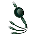 Miniatyrbild 5 av 5: Baseus Bright Mirror 3, USB 3-in-1 cable for micro USB / USB-C / Lightning 66W / 2A 1.1m (Green)