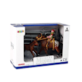 Miniatyrbilde 3 av 3: Set of 2 figurines Horse and foal in a corral + Rider