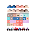 Miniatyrbillede 4 af 6: Set of Wooden Blocks City Letters Puzzle 115 Pieces