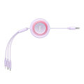 Miniatyrbillede 3 af 5: Baseus Bright Mirror 2, 3-in-1  USB 3-in-1 cable for micro USB / USB-C / Lightning 3.5A 1.1m (Purple)