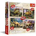 Miniatyrbillede 1 af 5: TREFL Puzzle 4 in 1 set Dinosaurs