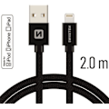 Pikkukuva 3 / 4: Swissten Datový Kabel Textile Usb / Lightning Mfi 2,0 M Černý