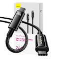 Pikkukuva 5 / 9: CABLU alimentare si date Baseus Tungsten Gold, Fast Charging Data Cable pt. smartphone, USB Type-C la USB Type-C PD 3.1, 240W, braided, 3m, negru "CAW