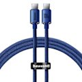Miniatyrbild 10 av 11: Baseus Type-C - Type-C Crystal Shine series fast charging data cable 100W 1.2m Blue (CAJY000603)