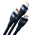 Miniatyrbillede 5 af 8: 3in1 USB cable Baseus USB 3in1 Baseus Flash Series,  USB-C + Micro + Lightning 66W, 1.2m (blue)