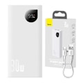 Miniatyrbilde 7 av 10: Baseus Power Bank Adaman2 with Digital display, C+U+U, PD 3.0, QC 3.0, 30W, 10000 mAh, with Type-C cable (0.3m), White (PPAD080002)