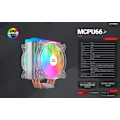 Miniatyrbild 4 av 5: Mars Gaming MCPU66 CPU Cooler ARGB 220W Dual Fan 120mm