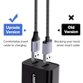 Miniatyrbillede 6 af 7: CABLU alimentare si date Ugreen, "US290", Fast Charging Data Cable pt. smartphone, USB la Micro-USB, braided, 2m, negru "60148" (timbru verde 0.08 lei