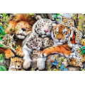 Miniatyrbillede 2 af 5: TREFL wooden puzzle Wild cats in the jungle 500+1 pcs