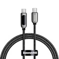 Pikkukuva 2 / 11: CABLU alimentare si date Baseus Display, Fast Charging Data Cable pt. smartphone, USB Type-C la USB Type-C 100W, braided, display, 1m, negru "CATSK-B0