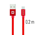 Pikkukuva 3 / 5: Swissten Datový Kabel Textile Usb / Usb-C 0,2 M Červený