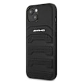 Pikkukuva 7 / 8: AMG AMHCP13SGSEBK Leather Debossed Lines Back Case For Apple iPhone 13 Mini Black