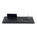 Miniatyrbilde 1 av 4: Gembird Multimedia Keyboard with Phone Stand Black