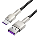 Miniatyrbillede 2 af 7: CABLU alimentare si date Baseus Cafule Metal, Fast Charging Data Cable pt. smartphone, USB la USB Type-C 66W, 2m, negru "CAKF000201" (timbru verde 0.1
