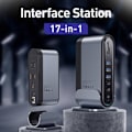 Pikkukuva 4 / 11: Baseus HUB Working Station Three-Screen Multifunction Type-C Adapter (CN+EU+UK) Dark Gray CAHUB-DG0G