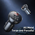 Miniatyrbillede 3 af 8: Baseus car charger with display, 2x USB, 4.8A, 24W (silver)
