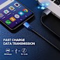 Miniatyrbillede 1 af 7: CABLU alimentare si date Ugreen, "US290", Fast Charging Data Cable pt. smartphone, USB la Micro-USB, braided, 1.5m, negru "60147" (timbru verde 0.08 l