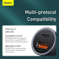 Pikkukuva 10 / 11: Baseus Pro Golden Contactor Сar Сharger USB / USB-C / QC4.0 / PD / SCP / 40W