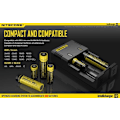 Miniatyrbilde 4 av 4: Universal Charger i2 LiIon & NIMH 18650; CR123; AA; AAA; C;D  NITECORE