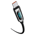 Pikkukuva 8 / 11: CABLU alimentare si date Baseus Display, Fast Charging Data Cable pt. smartphone, USB Type-C la USB Type-C 100W, braided, display, 1m, negru "CATSK-B0