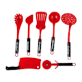 Pikkukuva 4 / 6: A set of red kitchen utensils pots
