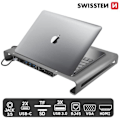 Miniatyrbillede 8 af 9: Swissten Multifunctional USB-C Laptop Docking Station / HDMI / USB 3.0 / 2x USB-C / RJ45 / SD / Micro SD / VGA / Audio