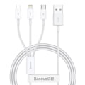 Miniatyrbillede 5 af 8: Quick Charge USB to M+L+C  Baseus Superior Data 3.5A 1m (White)