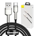 Miniatyrbillede 3 af 7: CABLU alimentare si date Baseus Cafule Metal, Fast Charging Data Cable pt. smartphone, USB la USB Type-C 66W, 2m, negru "CAKF000201" (timbru verde 0.1
