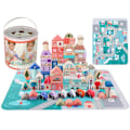 Miniatyrbillede 1 af 6: Set of Wooden Blocks City Letters Puzzle 115 Pieces