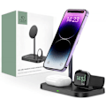 Miniatyrbild 1 av 8: Tech-Protect wireless charger QI15W A22 3in1 Magnetic MagSafe, black