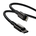 Miniatyrbillede 6 af 8: CABLU alimentare si date Baseus Tungsten Gold,Fast Charging Data Cable pt. smartphone,USB la Lightning 20W, braided,2m rezistent zgarieturi,negru "CAT