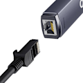 Miniatyrbillede 7 af 8: ADAPTOR RETEA Baseus Lite, USB 2.0 to RJ-45 10/100 Mbps Adapter, metalic, LED, gri "WKQX000013" (timbru verde 0.18 lei)  - 6932172606046
