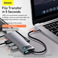 Pikkukuva 8 / 11: Baseus HUB Metal Gleam Series 8-in-1 Multifunctional (Type-C to PD/4K HD/USB3.0) Docking Station Gray (CAHUB-CV0G)