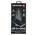 Miniatyrbilde 1 av 4: Swissten All In One Power Bank 3A / PD / QC 3.0 / Wireless 10W / USB / USB-C / 10000 mAh