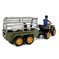 Miniatyrbillede 3 af 6: Quad with a Trailer Transporter Figurines Panda