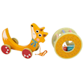 Miniatyrbillede 4 af 5: Fox to pull on wheels Wooden Blocks Sorter