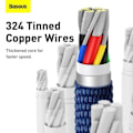Miniatyrbillede 4 af 11: Baseus Type-C - Type-C Crystal Shine series fast charging data cable 100W 2m Blue (CAJY000703)